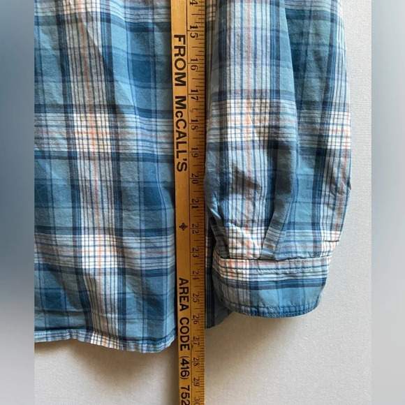 Carhartt blue white plaid shirt Sz 16/18 Sz L - Picture 6 of 7